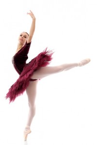 Beautiful and gorgeous ballerina in ballete pose
